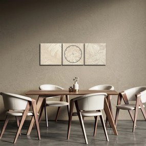 Obraz - Listy v textúre (s hodinami) (90x30 cm)