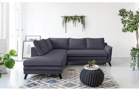 Antracitovosivá rozkladacia rohová pohovka Miuform Charming Charlie L, ľavý roh