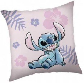 Jerry Fabrics - Dievčenský dekoračný vankúšik Lilo &amp; Stitch - svetlo ružový / 40 x 40 cm
