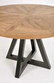 Jedálenský stôl Indus 125 cm z masívu dub prírodný/grafit