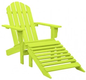vidaXL Záhradná stolička Adirondack s otomanom jedľový masív zelená-