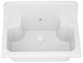 Gamma Manta, univerzálna plastová výlevka 55,6x37,3x34,8 cm + sifón, 1-komorová, biela, GMA-KGR56-WH