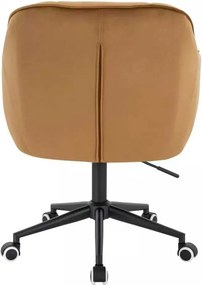 LuxuryForm DESIGN Stolička AVOLA VELUR na čiernej podstave s kolieskami - medová