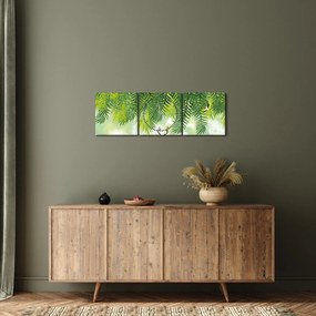 Obraz - Jelene v lese (s hodinami) (90x30 cm)