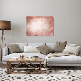 Sklenený obraz - Ružová mandala (70x50 cm)
