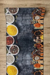 Protišmykový behúň LOTUS KITCHEN 40580 sivý / žltý