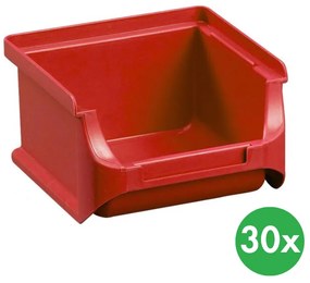 Plastové boxy PLUS 1, 102 x 100 x 60 mm, červené, 30 ks