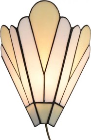 Wall Light Tiffany 20x10x29 Cm White Beige Glass Metal - 20*10*29 cm E14/ma* 1*40W