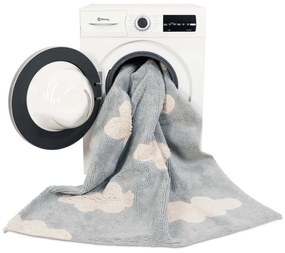 Sivý prateľný ručne tkaný detský koberec s prímesou bavlny 120x160 cm Clouds Grey – Lorena Canals