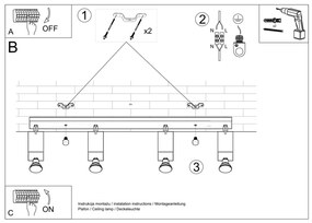 Stropné svietidlo MERIDA 4L biele