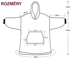 XPOSE® Mikroplyšová  mikinová deka  s barančekom - staroružová