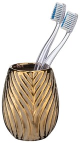 Keramický téglik na zubné kefky v zlatej farbe Idro – Wenko