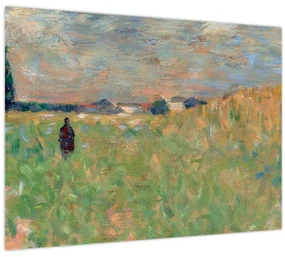 Sklenený obraz - Georges Seurat, A Summer Landscape, reprodukcia (70x50 cm)