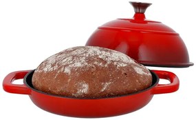 Silvercrest®  Liatinový hrniec/forma na chlieb Premium (okrúhly, červená)  (100393138)