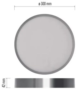 LED Stropné svietidlo LED/28,5W/230V 3000/3500/4000K pr. 30 cm chróm