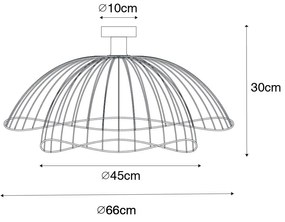 Dizajnové stropné svietidlo bronzové 45 cm - Pua