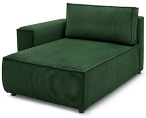 Zelený menčestrový modul pohovky (ľavý roh) Nihad modular – Bobochic Paris