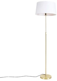 Inteligentná stojaca lampa zlatá s tienidlom z ľanu biela 45 cm vrátane Wifi A60 - Parte