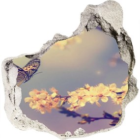 Diera 3D fototapety nálepka Čerešňový kvet a motýľ nd-p-72331211