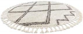 Dywany Łuszczów Kusový koberec Berber Asila cream and brown kruh - 160x160 (priemer) kruh cm