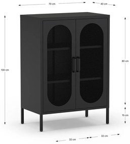 Čierna skrinka 70x100 cm Diora – Marckeric