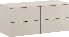Dvojitá kúpeľňová skrinka pod umývadlo 120 cm s doskou, sada Kašmír (SET-DC B 120CM)
