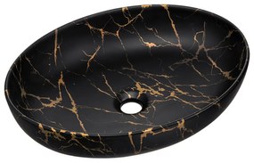 Koupelnová sestava Casad 80 cm s umyvadlem, skříňkami a zrcadlem černá/dub wotan