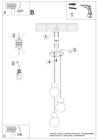 Sollux SL.1391 - Luster na lanku PEKKA 3xG9/8W/230V biela