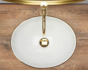 Keramické umývadlo na dosku REA SOFIA WHITE biele/zlaté