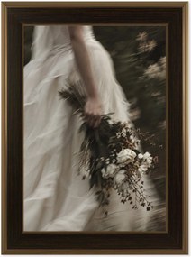 Nástenná dekorácia v ráme Girl With Bouquet