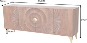 Dizajnová komoda Venetia 177 cm hnedé mango
