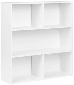 ModernHome Moderná stojaca knižnica do obývačky a spálne 3 úrovne biela ModernHome