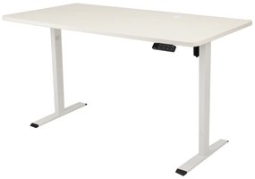 Výškovo nastaviteľný elektrický stôl BestBerg BBAT-16WW / rozmer 160x80 cm / výška 85-130 cm / biely