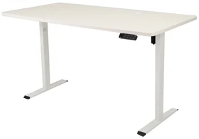 Výškovo nastaviteľný elektrický stôl BestBerg BBAT-16WW / rozmer 160x80 cm / výška 85-130 cm / biely