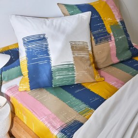 Bavlnená posteľná bielizeň Gouache (*) Súprava obliečku na vankúš (70x90) a na prikrývku (140x200) je v klasických rozmeroch a bez klopy pre zasunutie pod matrac.