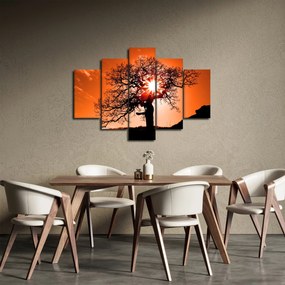 Obraz - Dub pri západe slnka (150x105 cm)