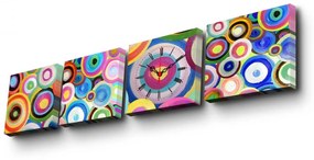 Obrazové nástenné hodiny Kruhy 42x63 cm viacfarebné