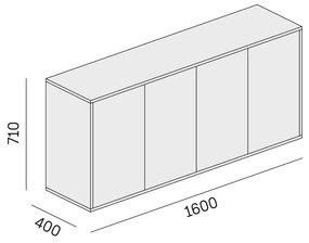PLAN Skrinka nízka s dvierkami BLOCK Wood