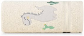 Detská bavlnená osuška BABY40 Dino 50x90 cm krémová