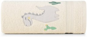 Detská bavlnená osuška BABY40 Dino 50x90 cm krémová