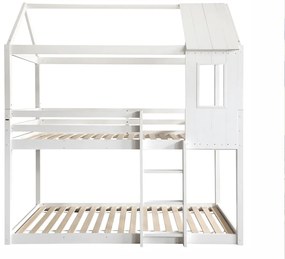 Kondela Montessori poschodová posteľ, biela, 90x200, ATRISA