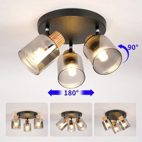 Brilagi - Bodové svietidlo HYGGE 3xE14/15W/230V čierna/dymová