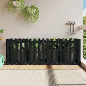 Vyvýšený záhon s dizajnom plotu čierny 200x50x70 cm borovica 832514