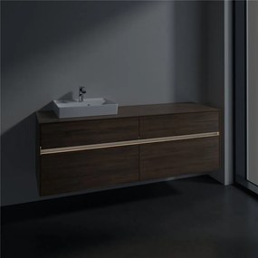 VILLEROY &amp; BOCH Collaro závesná skrinka pod umývadlo na dosku (umývadlo vľavo), 4 zásuvky, s LED osvetlením, 1600 x 500 x 548 mm, Arizona Oak, C078B0VH