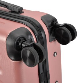 Kabínový kufor na 4 kolieskach 55x39x20cm Rose gold farba