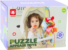 LEAN Toys Senzorická kocka do postieľky s príveskom Morské zvieratá