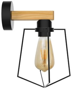 Toolight Toolight, nástenné svietidlo E27 60W APP978-1W, čierna - hnedá, OSW-03244