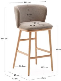 Svetlohnedá barová stolička (výška sedadla 65 cm) Ciselia – Kave Home