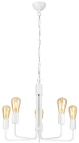 Lamkur Luster na reťazi TIFFANY 5xE27/60W/230V biela LA44569