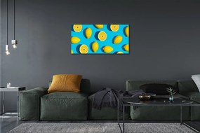 Obraz canvas Citróny na modrom pozadí 120x60 cm